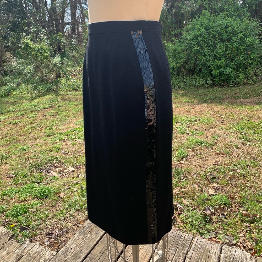 Vintage Wool Sequin Pencil Skirt